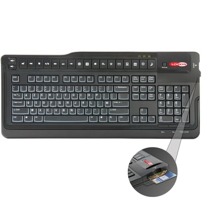 Logon Azerty keyboard met geintegreerde eID/ATM lezer (USB)