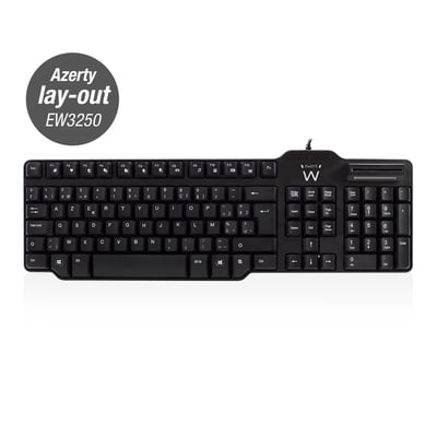Ewent Azerty USB Keyboard met eID lezer (EW3250)